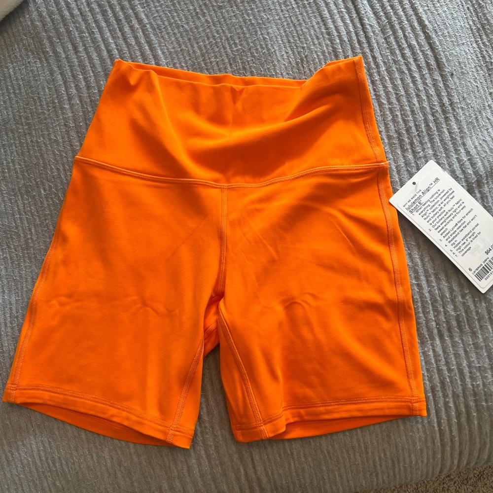 High-Waisted Orange Women's Shorts